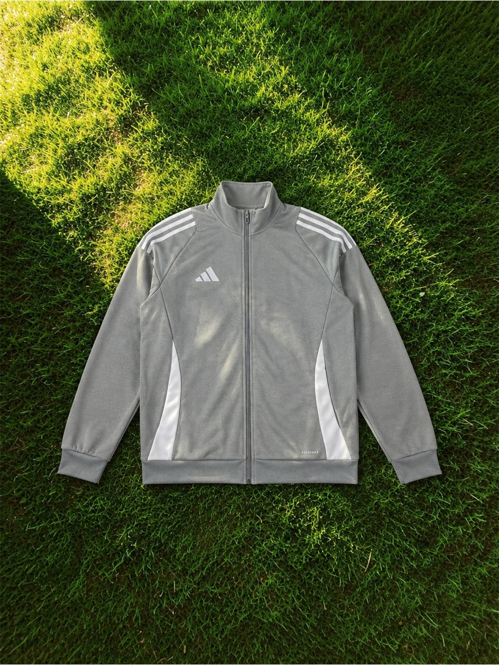 adidas Gray Track Jacket with White Accents